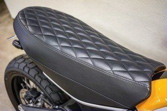 Orange Ducati Scrambler, detail 1