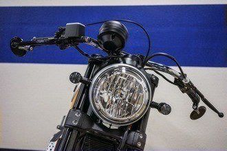 Orange Ducati Scrambler, detail 2