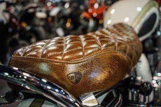 Cream and gold Bonneville, detail 1