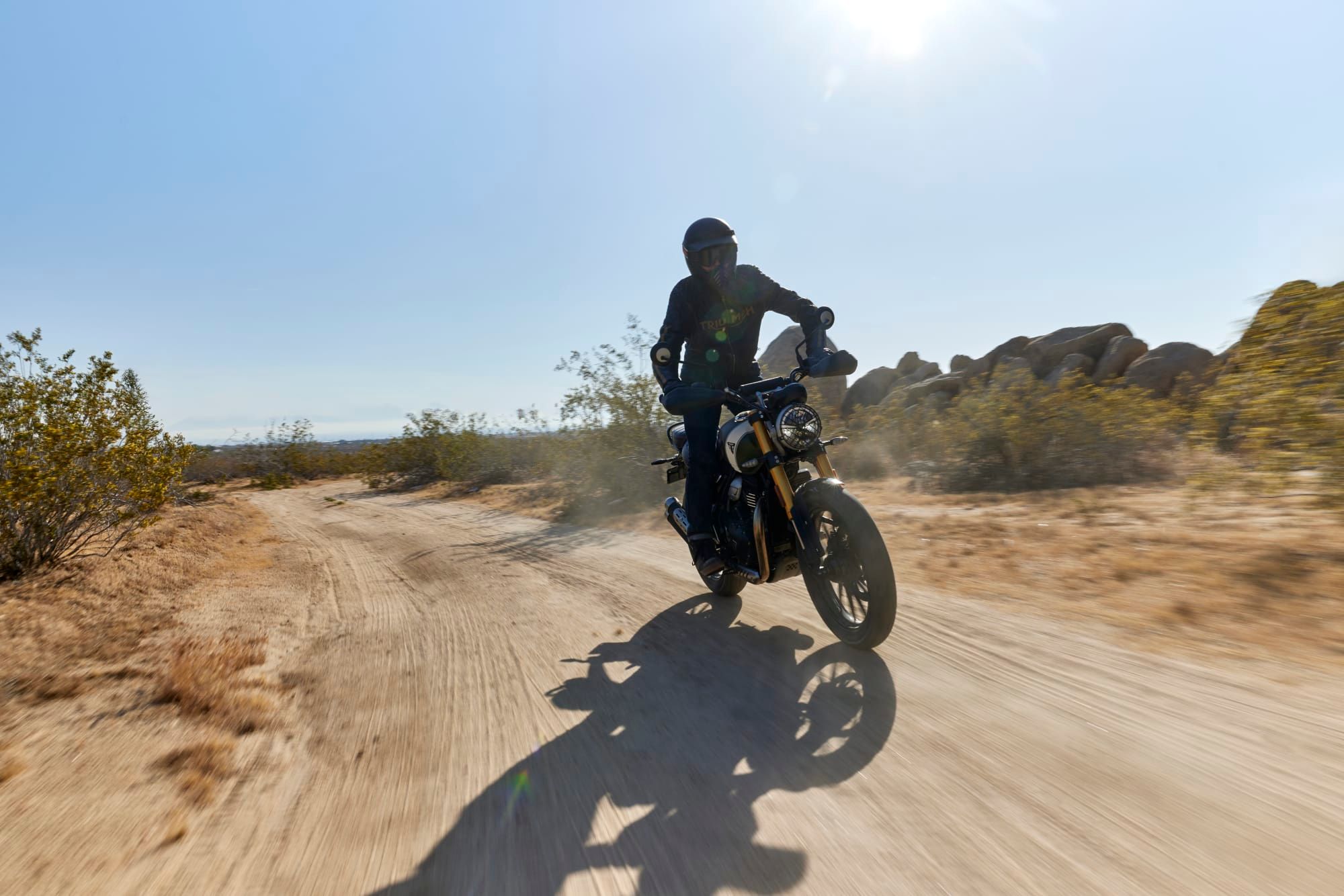 The Scrambler 400 X, photographed by Triumph