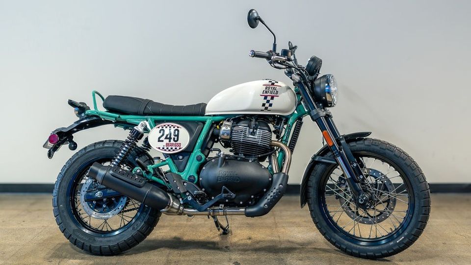 A Royal Enfield in the Southern California Motorcycles showroom
