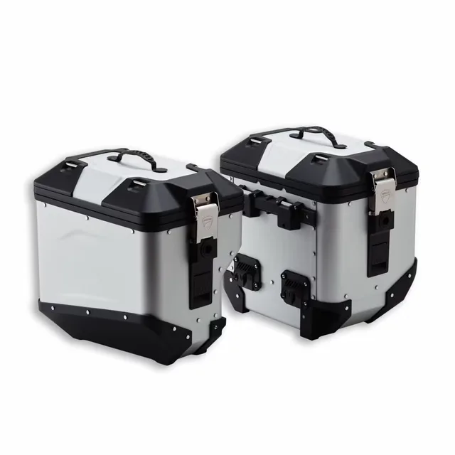 Aluminum side panniers, Ducati accessory