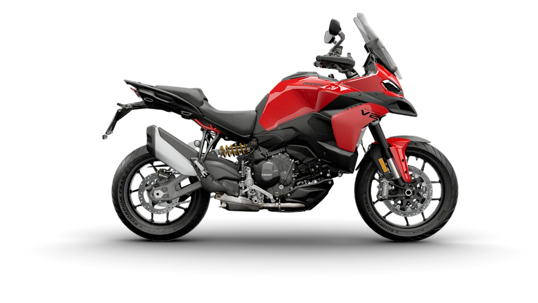 2027 Ducati Multistrada in Ducati Red, studio rendering