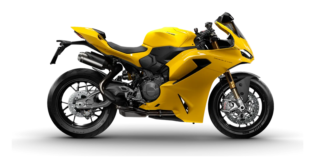 2027 Ducati Panigale V2 S in Ducati Yellow, studio image by Ducati