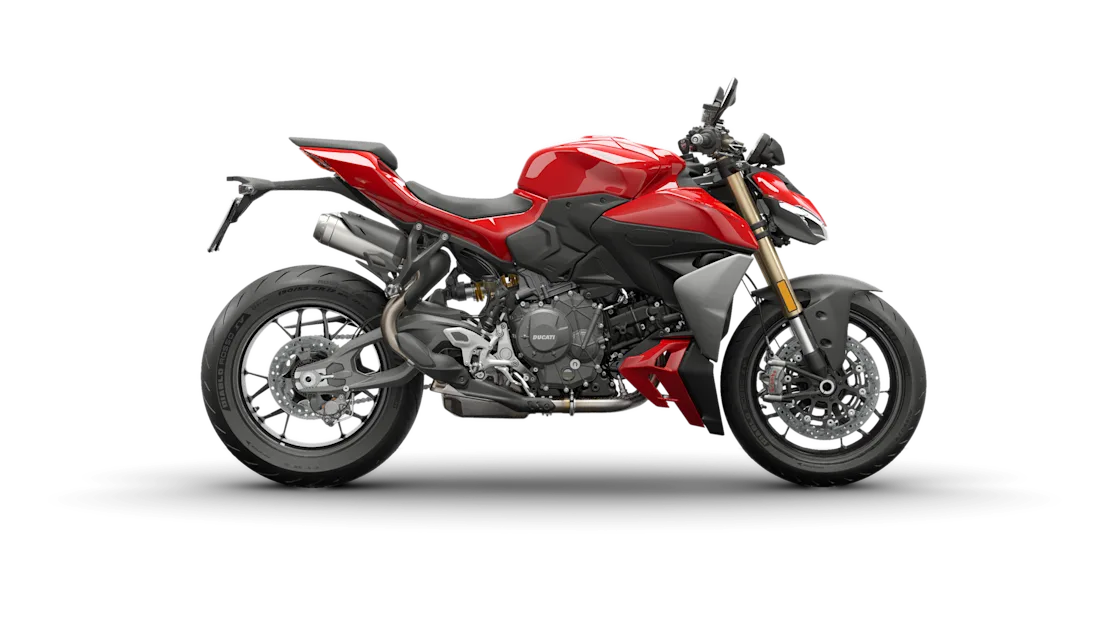 2027 Ducati Streetfighter in Ducati Red, studio rendering