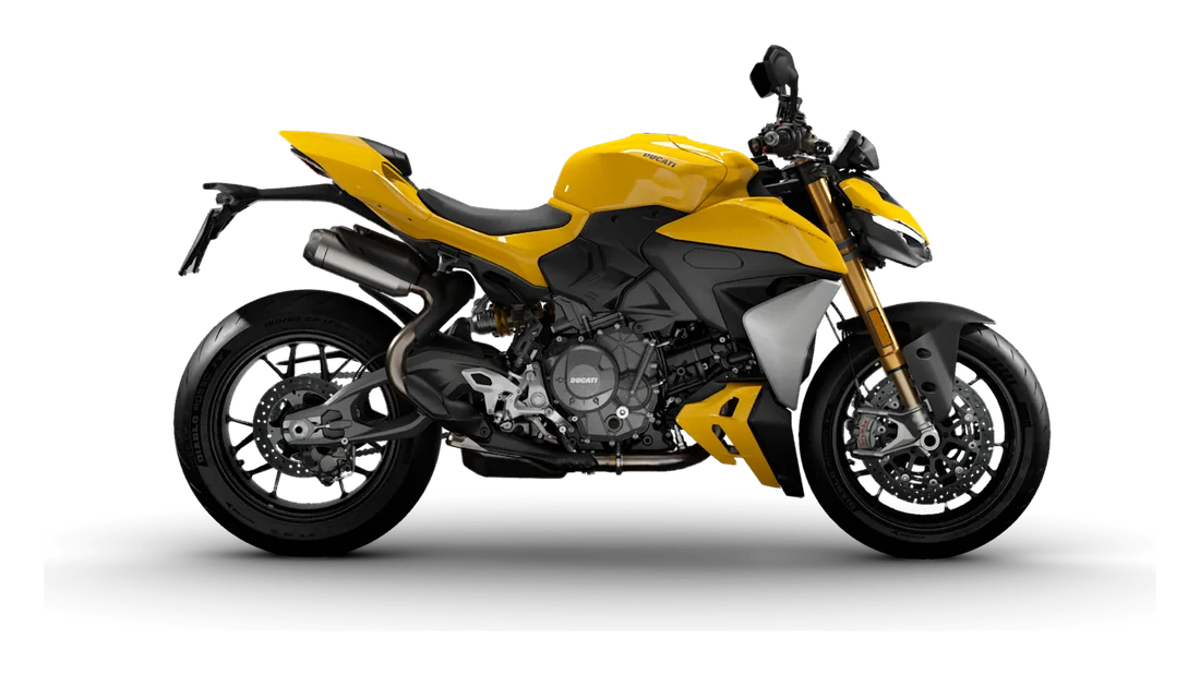 2027 Ducati Streetfighter V2 S in Ducati Yellow, studio image by Ducati