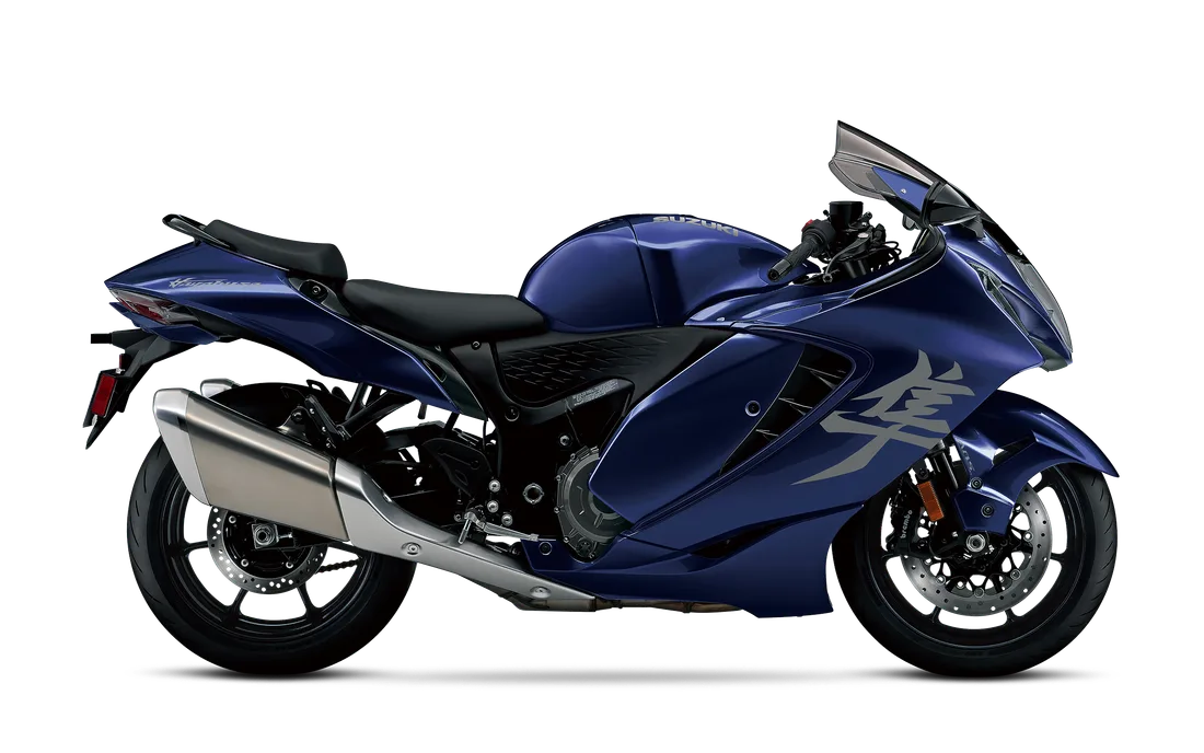 2027 Suzuki Hayabusa in Metallic Reflective Blue, studio rendering