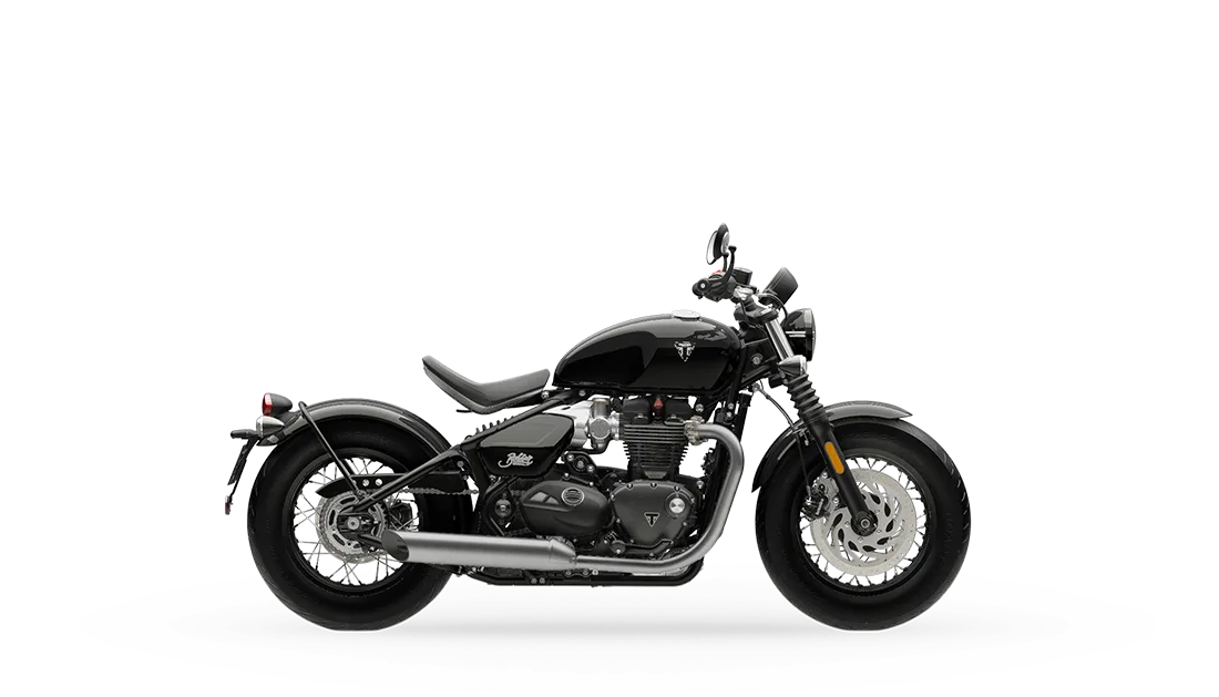 2026 Triumph Bonneville Bobber in Jet Black, studio rendering