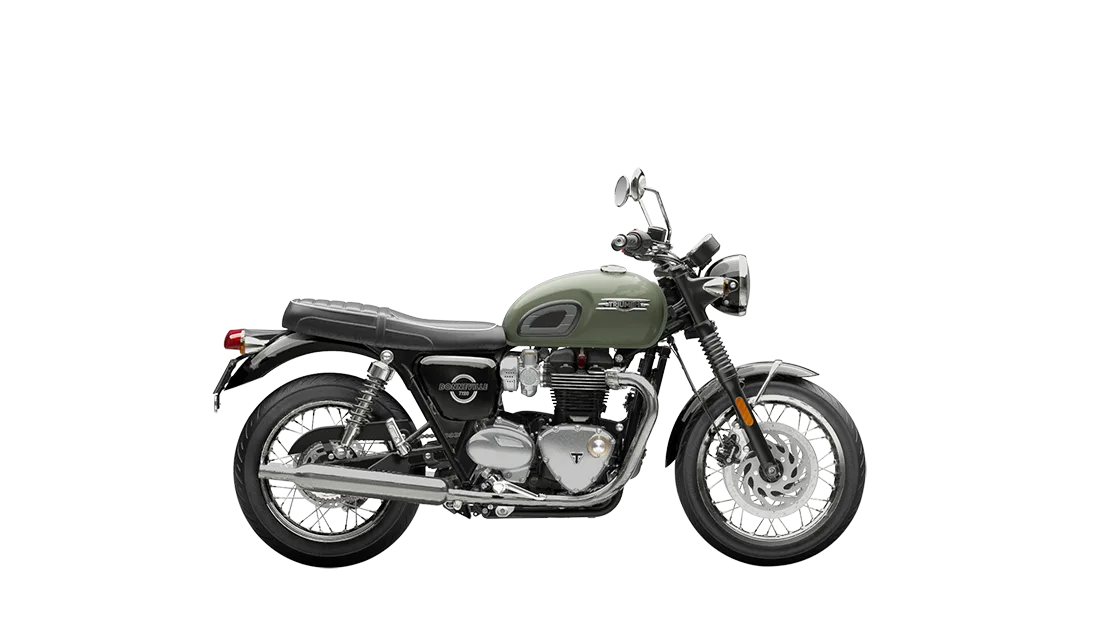 2026 Triumph Bonneville T100 and T120 in Stone Grey, studio rendering