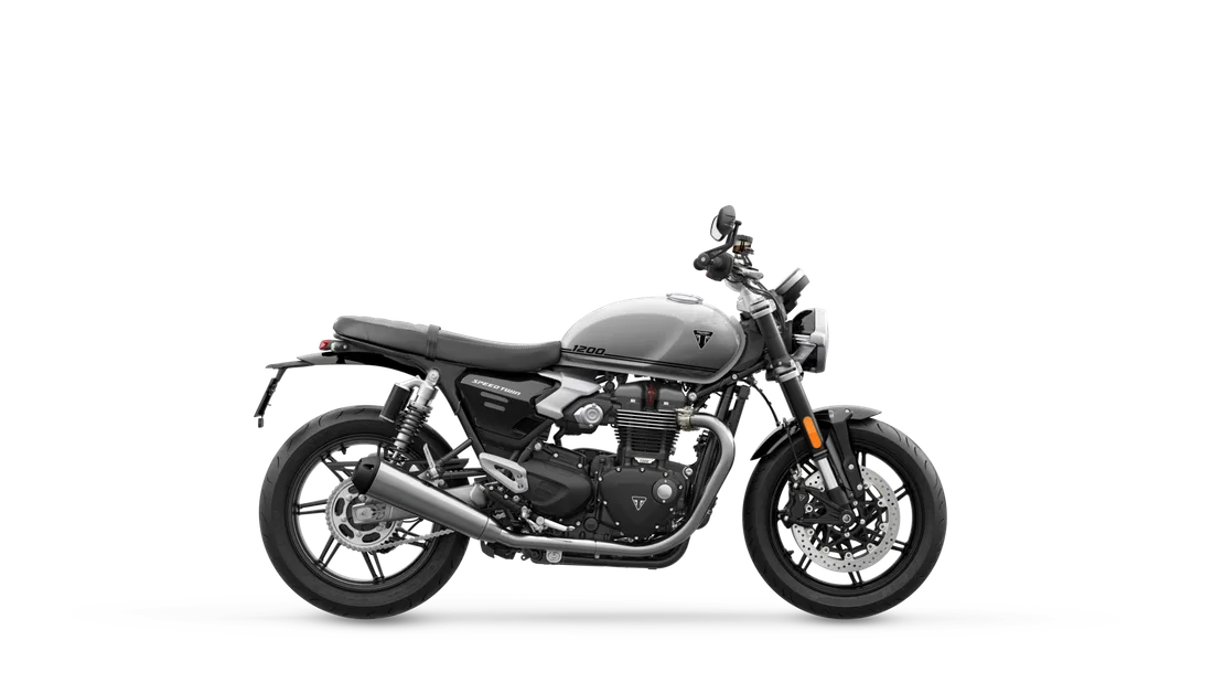 Triumph Speed Twin 900 and 1200 in Aluminum Silver/Competition Green, studio rendering