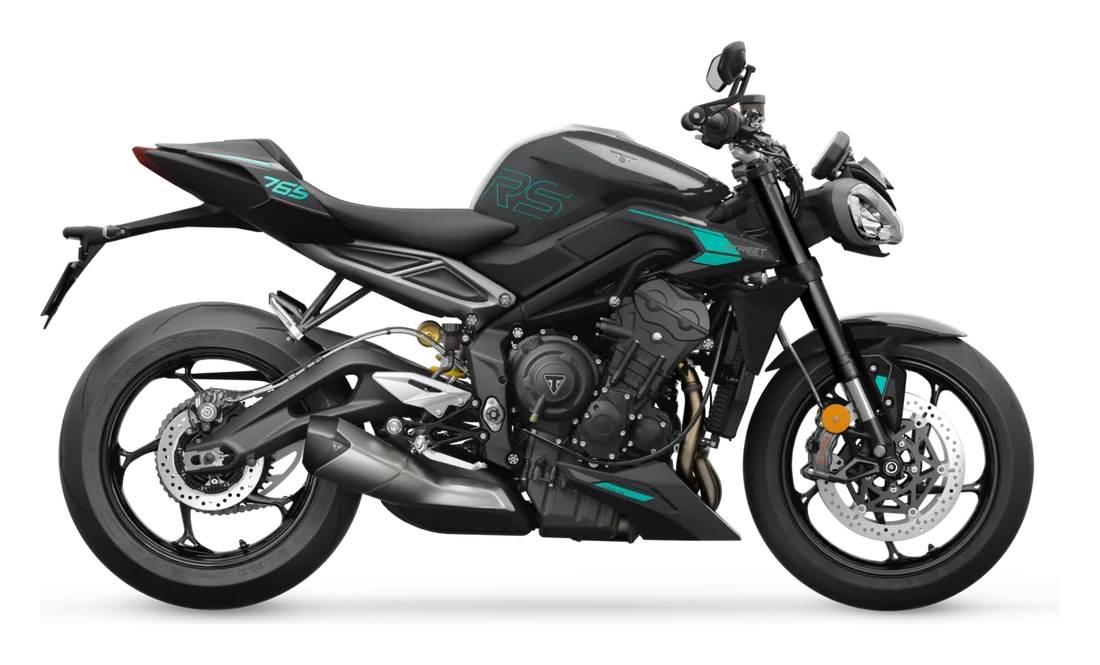 2026 Triumph Street Triple 765 RS in Granite, studio image by Triumph