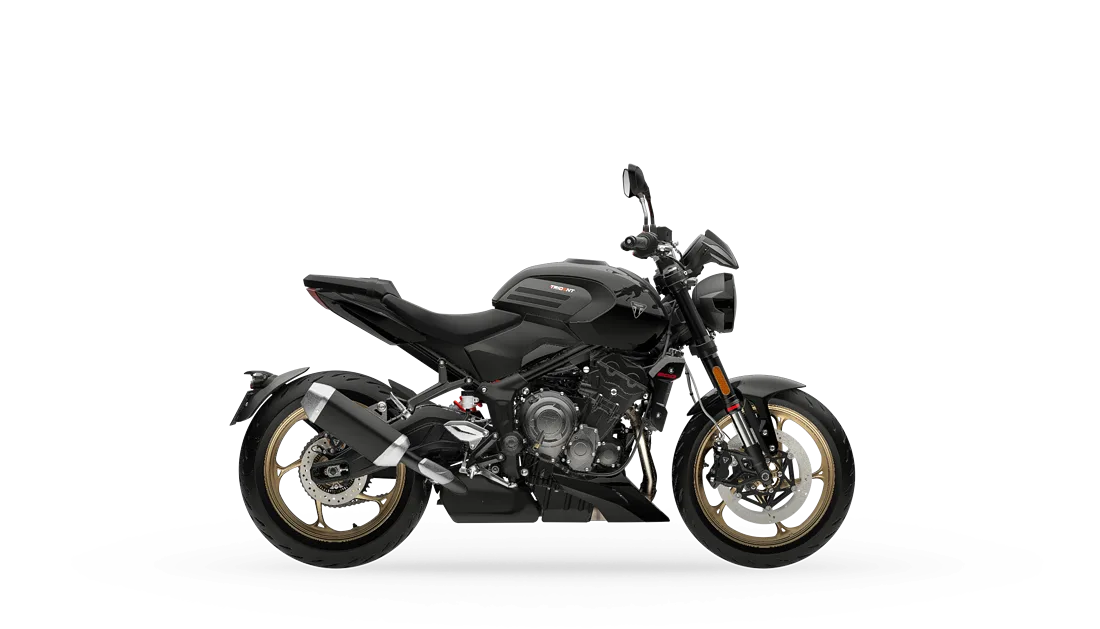 2026 Triumph Trident 800 in Jet Black, studio image by Triumph
