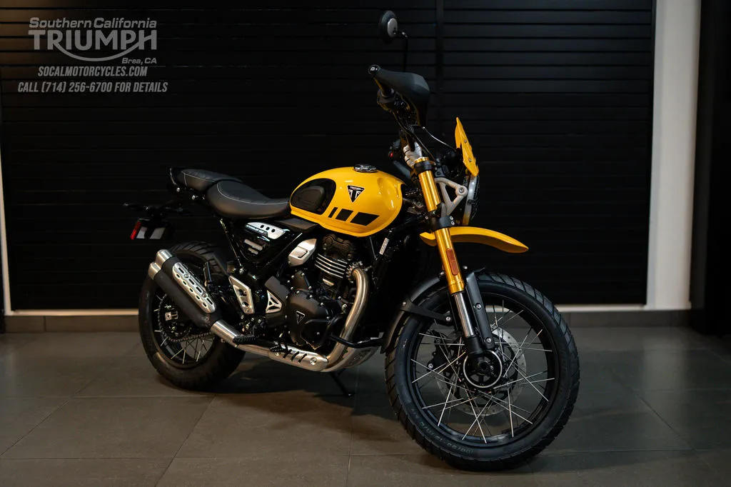 2026 Triumph Scrambler 400 XC in Racing Yellow, photo 5 of 10