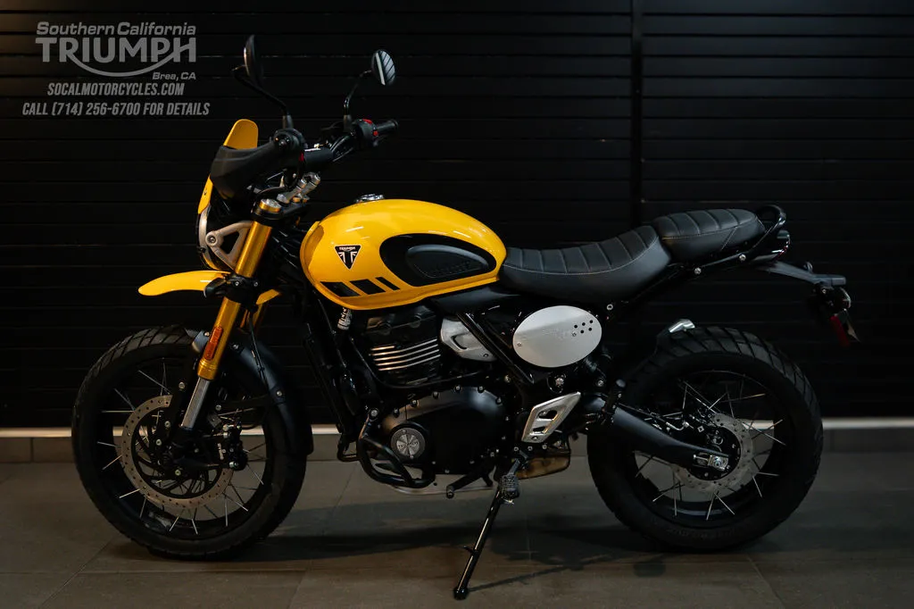 2026 Triumph Scrambler 400 XC in Racing Yellow, photo 8 of 10