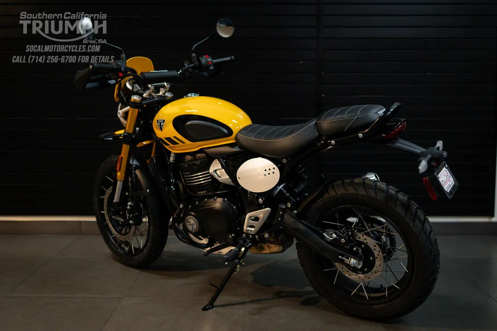 2026 Triumph Scrambler 400 XC in Racing Yellow, photo 9 of 10