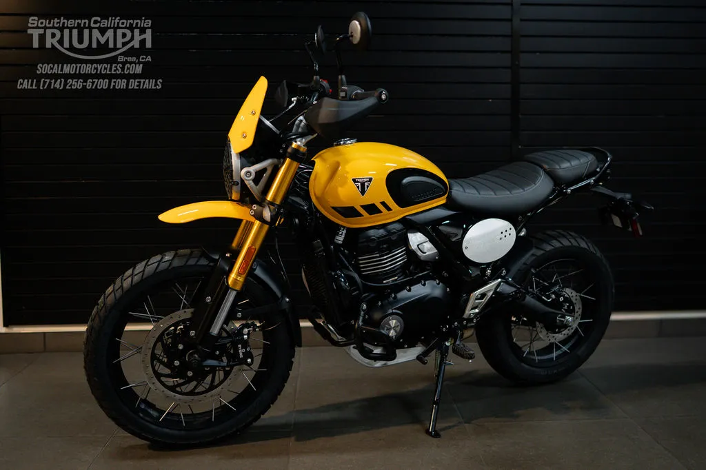 2026 Triumph Scrambler 400 XC in Racing Yellow, photo 7 of 10