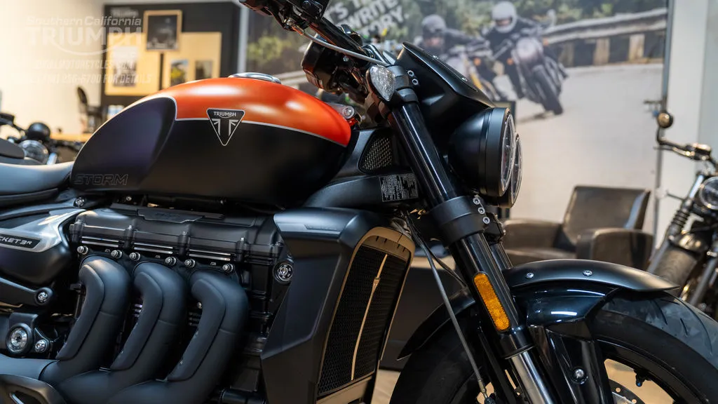 2026 Triumph Rocket 3 Storm R in Satin Baja Orange / Matte Sapphire Black, photo 2 of 8