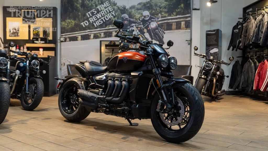 2026 Triumph Rocket 3 Storm R in Satin Baja Orange / Matte Sapphire Black, photo 3 of 8