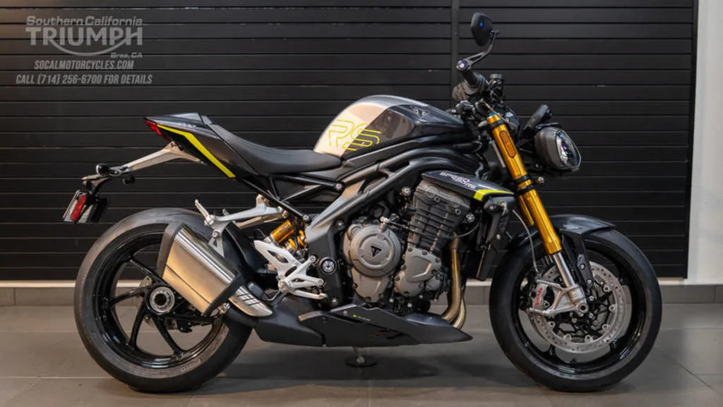 2026 Triumph Speed Triple 1200 RS in Granite / Triumph Performance Yellow, photo 1 of 12