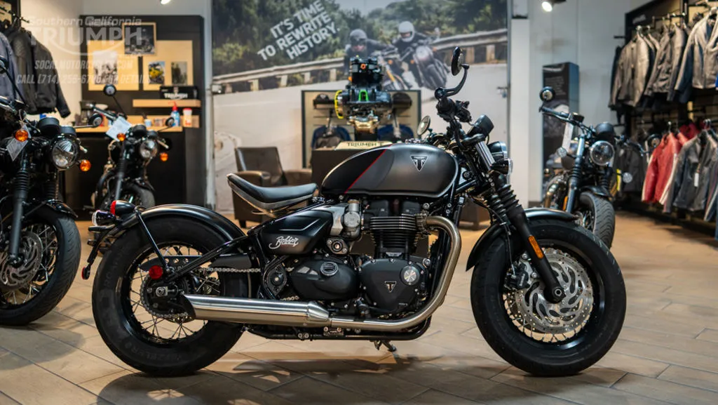 2026 Triumph Bonneville Bobber in Satin Mineral Grey / Satin Sapphire Black, photo 1 of 10