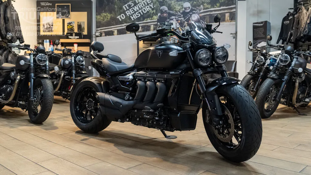 2026 Triumph Rocket 3 Storm GT in Matte Sapphire Black / Satin Granite, photo 3 of 8