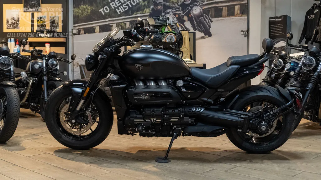 2026 Triumph Rocket 3 Storm GT in Matte Sapphire Black / Satin Granite, photo 6 of 8