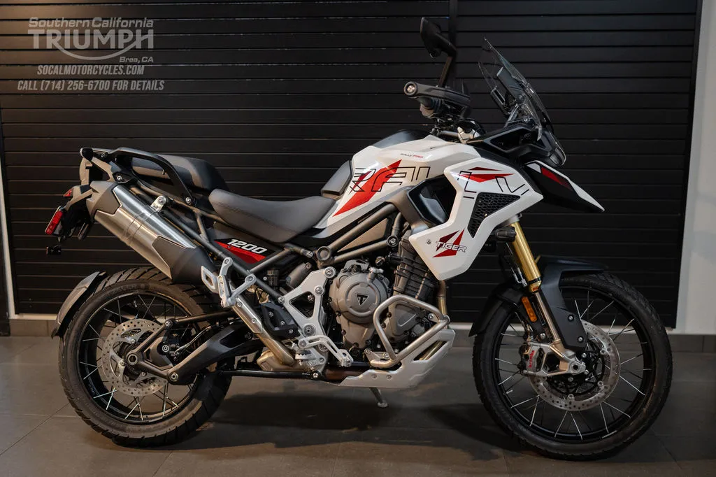 2026 Triumph Tiger 1200 Rally Pro Desert Edition in Crystal White, photo 1 of 10