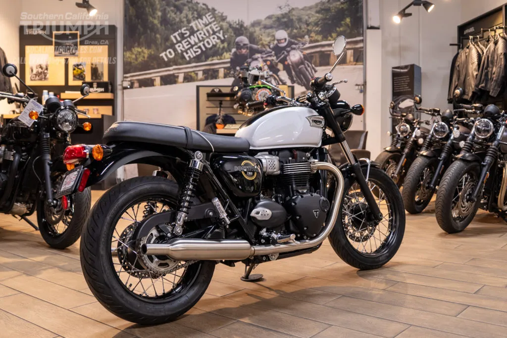 2026 Triumph Bonneville T100 in Snowdonia White / Sapphire Black, photo 9 of 9