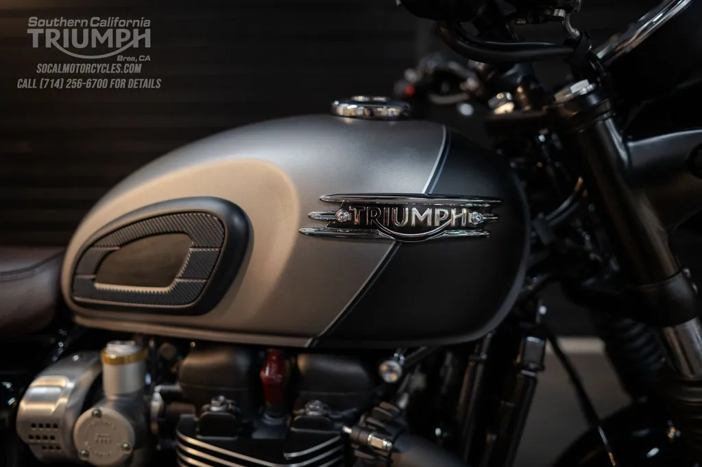 2026 Triumph Bonneville T120 Black in Matte Silver Ice / Matte Sapphire Black, photo 2 of 10