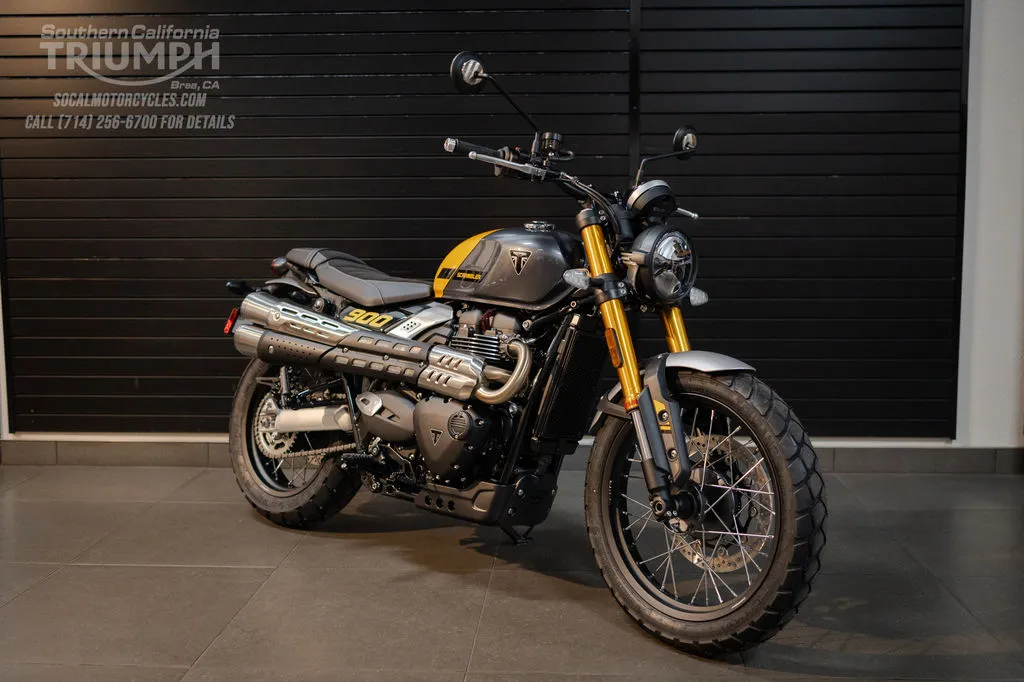 2026 Triumph Scrambler 900 in Mineral Grey / Cosmic Yellow, photo 5 of 10