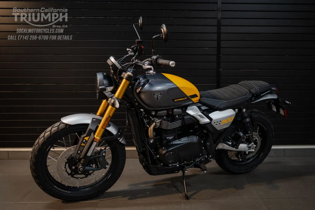 2026 Triumph Scrambler 900 in Mineral Grey / Cosmic Yellow, photo 7 of 10